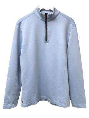UNTUCKit Performance Quarter Zip Pullover Size Large Light Blue Mens Long Sleeve